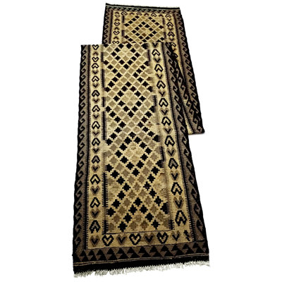 Renken Runner 100 cm x 490 cm Geometric Hand Woven Kilim Area Rug