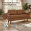 Canapé 65 po Mid-Century moderne avec pieds en bois massif et coussins de dossier capitonnés-129683063