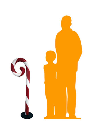 Small Swirl Candy Cane Over Sized Statue