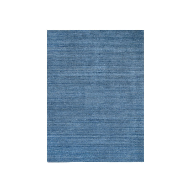 Tapis oriental bleu en laine tissé à la main 9 pi 0 po x 11 pi 10 po - MOA10264573, Rectangle 9 pi x 11 pi 10 po