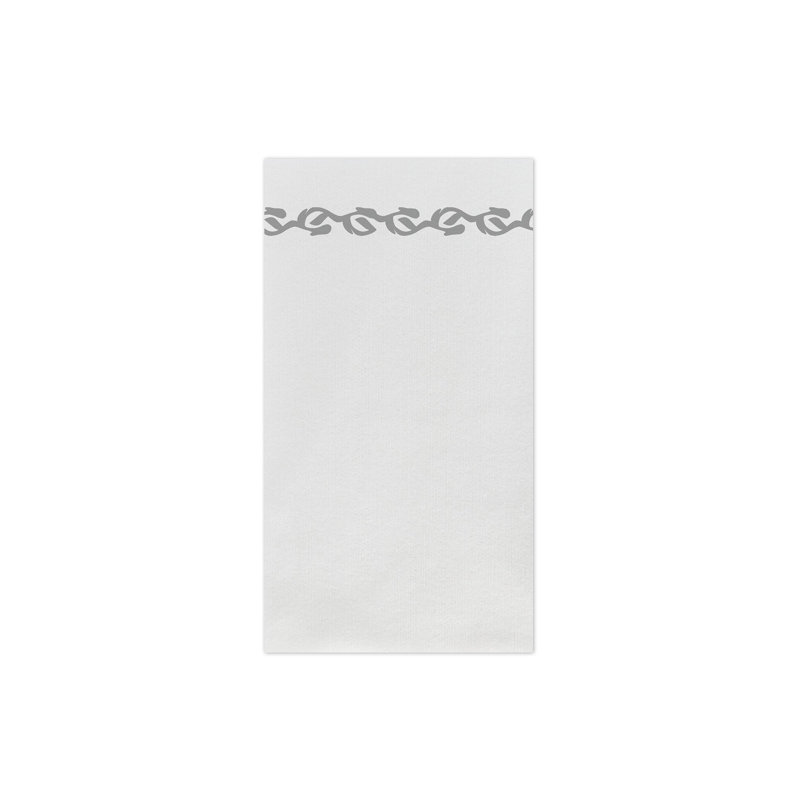 Serviettes d'invité Florentine, Gris clair / Blanc