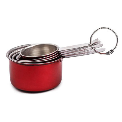 YBM Home 5-Piece Stainless Steel Stackable Measuring Cups, Measurement Dry or Liquid Ingredients, For Cooking & Baking