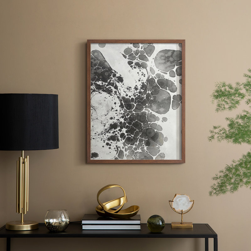 Marbling III Framed Print - Solid Wood, Walnut, 30" H x 24" W