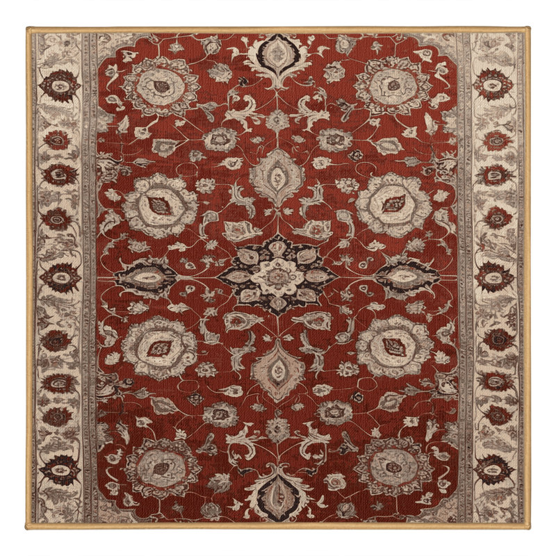 Tapis brun lavable à la machine, Carré 6 pi