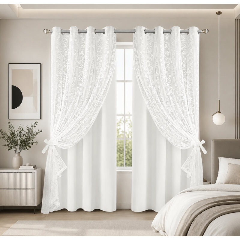 Rideaux occultants blancs pour chambre de 84 pouces de long
