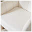 Chaise d'appoint rembourrée en tissu de peluche blanc avec pieds en bois de bouleau massif Mid-Century