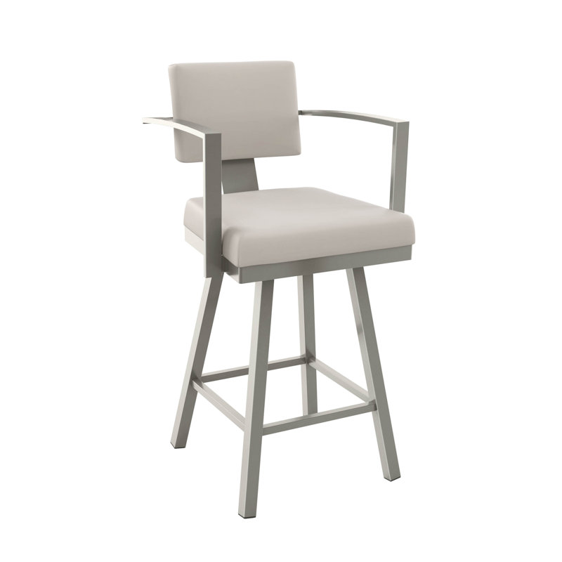 Tabouret de bar et de comptoir Perrotta, Gris, Tabouret de bar (siège d'une hauteur de 30,5 po), Crème, crème