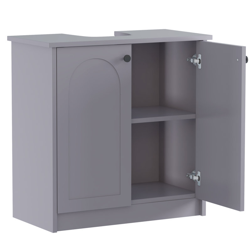 30cm Single Bathroom Vanity Base Only, Grey