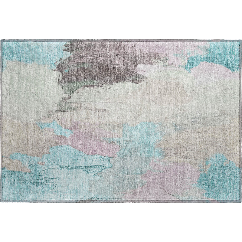 Premium Machine Washable Mouton Abstract Rug, Rectangle 1'8" x 2'6"