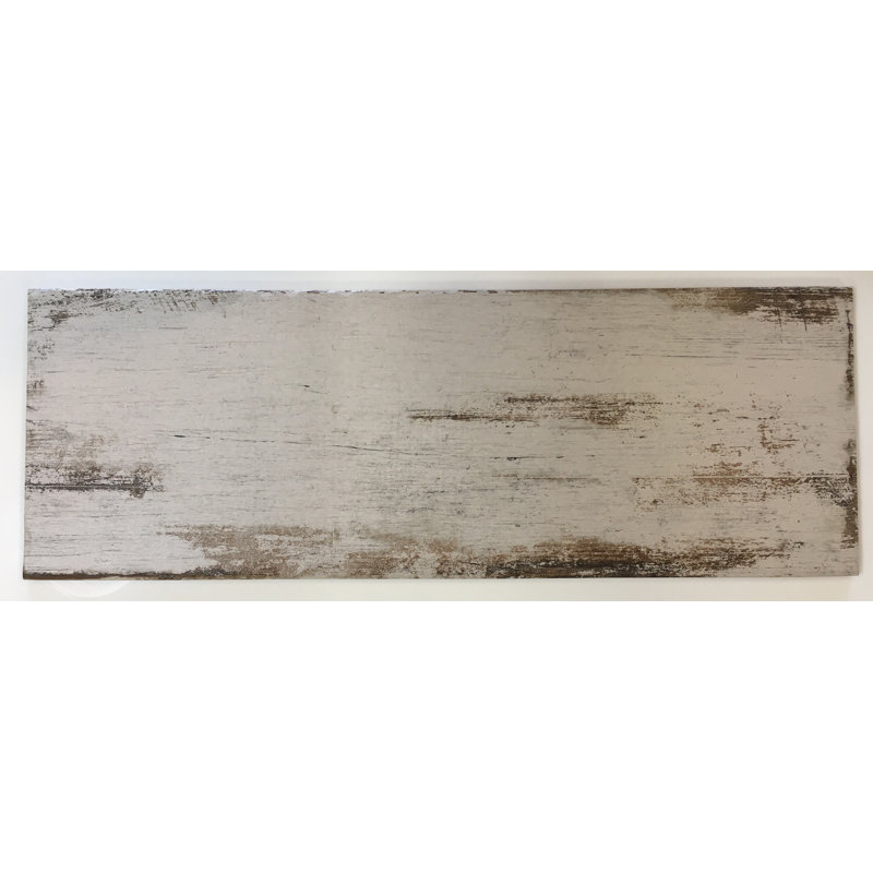 8" x 24" Porcelain Wood Look Wall & Floor Tile, Urban White