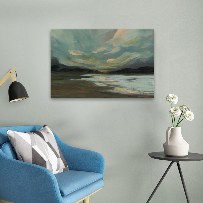 Lilly Dale - bord de mer bleu plage - brun, H 24 po x l 16 po