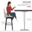 Ensemble de 2 tabourets de bar, tabourets de bar pivotants à 360 ° modernes, chaises de cuisine rembourrées d'une hauteur de siège de 29,5 pouces avec pieds et repose-pieds en acier, blanc crème