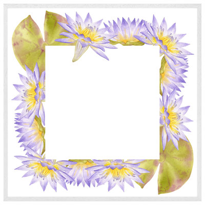 Atef Gold & Purple Flowers 1 Piece Single Picture Frame Wall Art