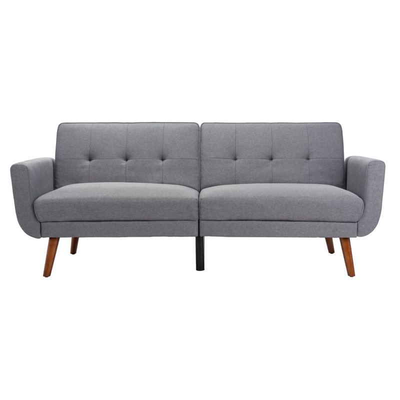 Futton Twin 82.3'' Upholstered Convertible Sofa, Stone, Linen