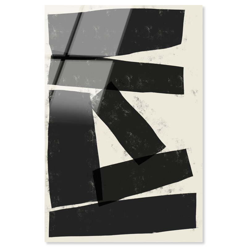 Black And White 2 1 High-Gloss Frameless Acrylic Glass Wall Art Abstract Print by Oliver Gal, Ready to Hang, 10 x 15