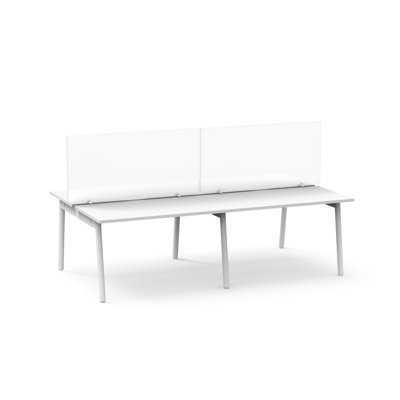 Acrylic Privacy Panel, 23.5", Footed, Frost White