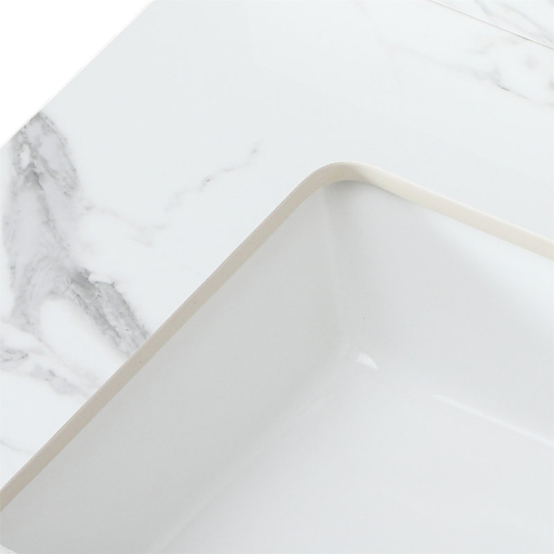 Ensemble de meuble-lavabo 31 po x 22 po en pierre frittée - Blanc