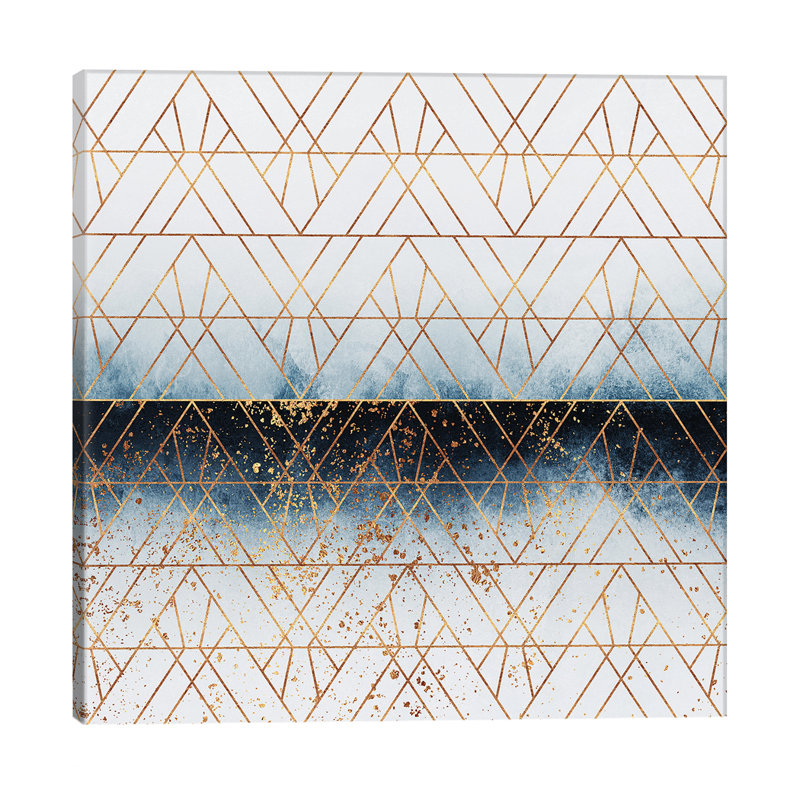 Winter Blue Geo by Elisabeth Fredriksson - 1 Piece Wall Art on Canvas, 66.04 cm H x 66.04 cm W x 3.175 cm D, No Frame