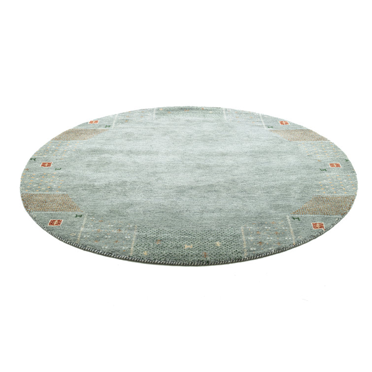 No Pattern And Not Solid Colour Handmade Looped/Hooked Gray Area Rug