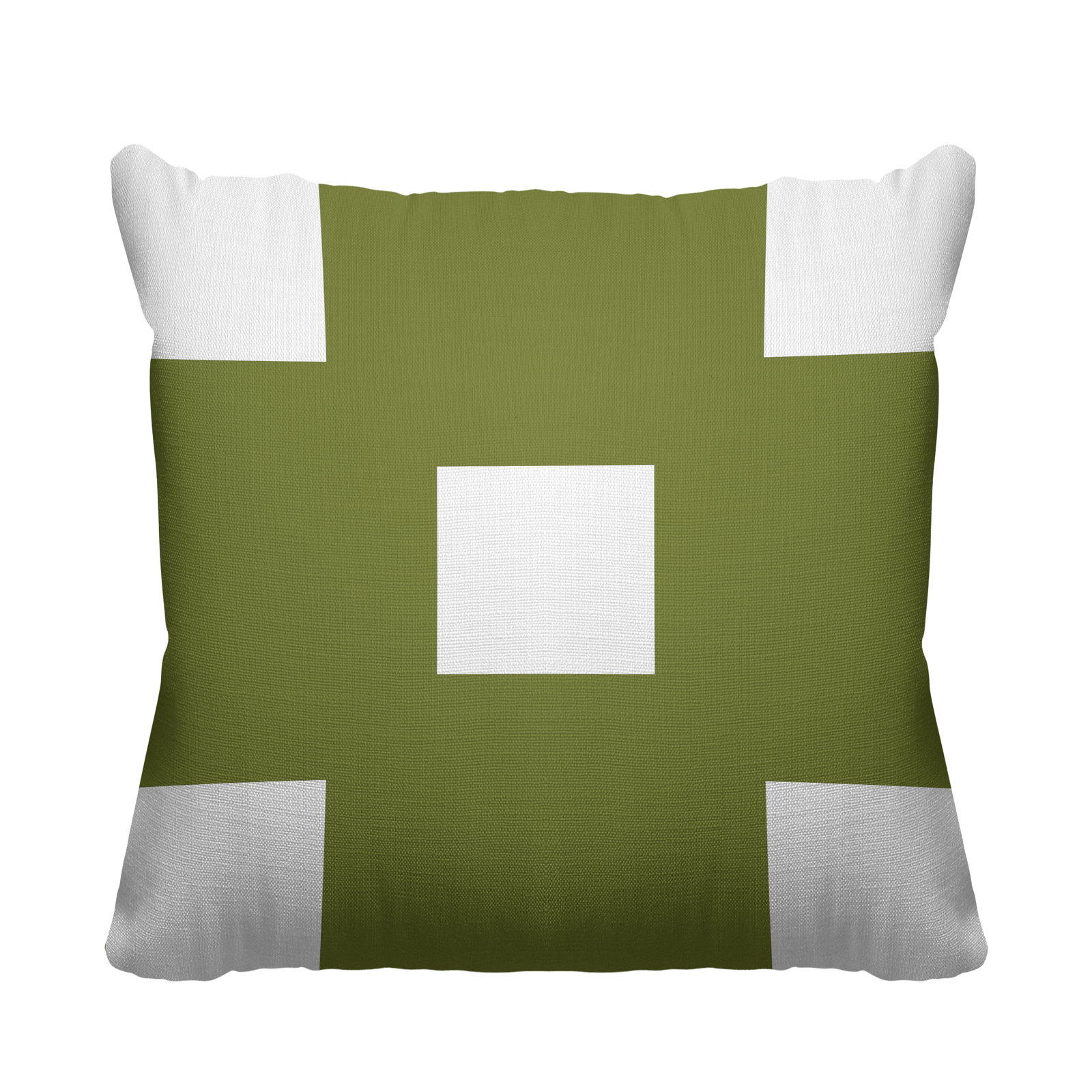 Luella Geometric Indoor/Outdoor Throw Pillow, 18W" x 18H", Olive Green