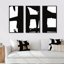 «Black and White Crossing Paths II - Mid-Century», ensemble d'art mural sur toile encadré moderne-72043288-72044473