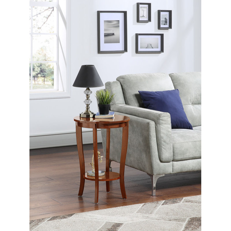 Carbin Round End Table, Mahogany