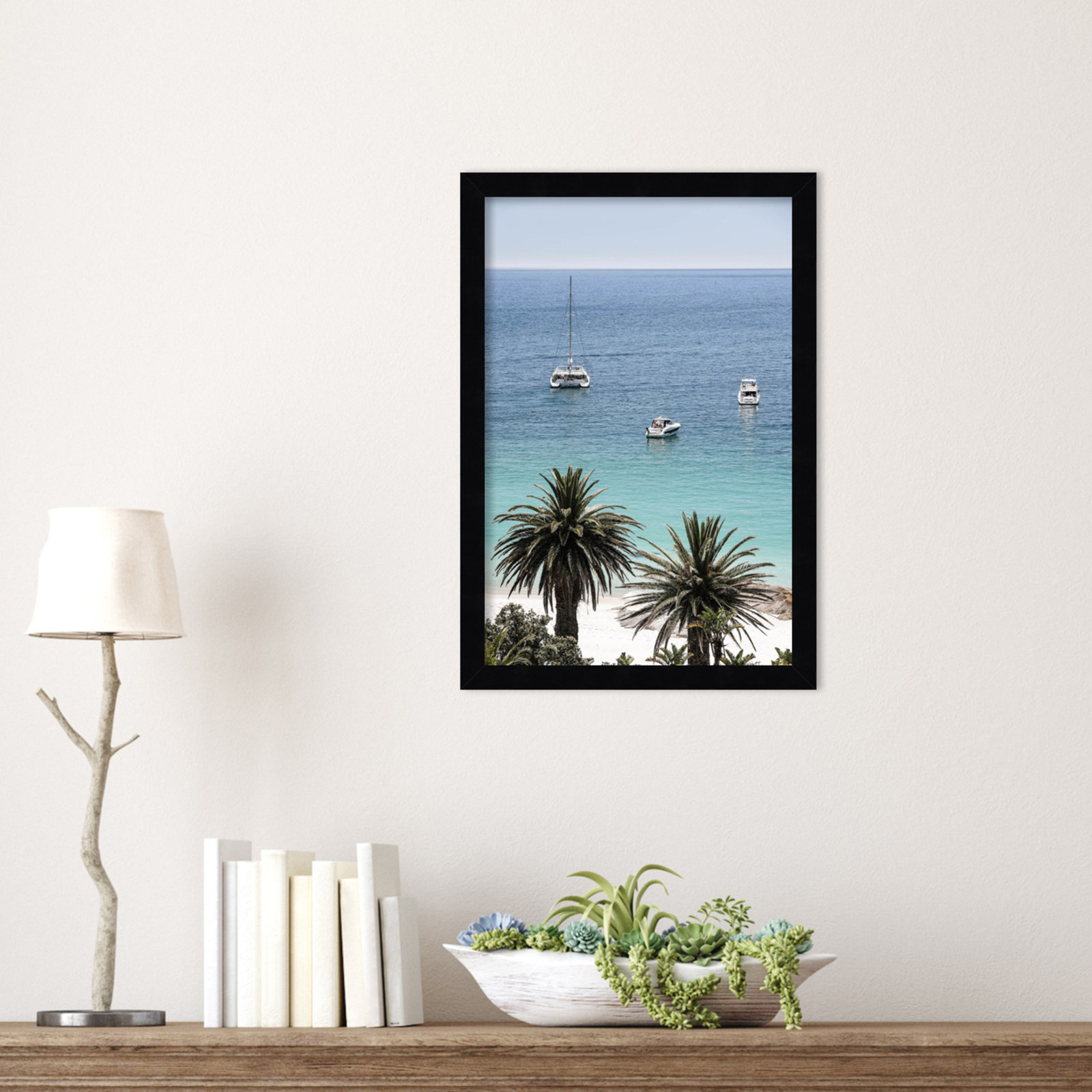 Camps Bay Beach by Shot by Clint Wood Framed Wall Art Print, Black, 17" H x 12" W