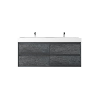 Base de meuble-lavabo mural 60 po avec dessus en acrylique renforcé Noble Moreno