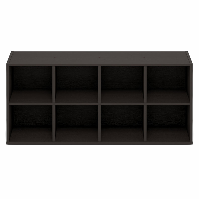 Étagère à chaussures, organisateur à chaussures 8 cubes, rangement empilable, 11,7 x 35,9 x 15,6, pour placard, entrée, bureau, garage, chêne noir noir