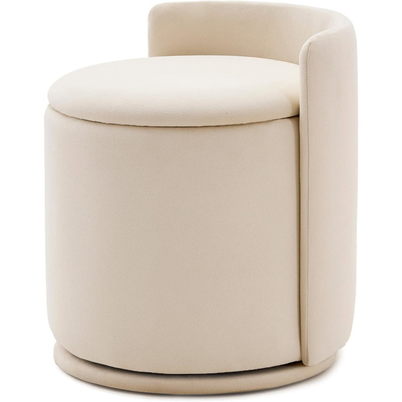 Repose-pieds rembourré avec tabouret, White