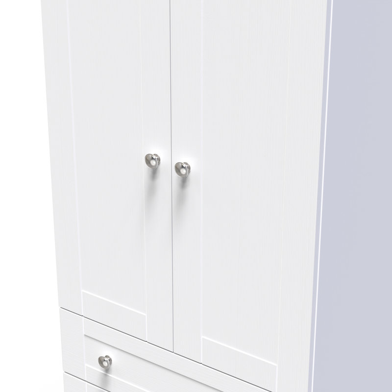 Ondrasek Manufactured Wood Wardrobe, White Ash