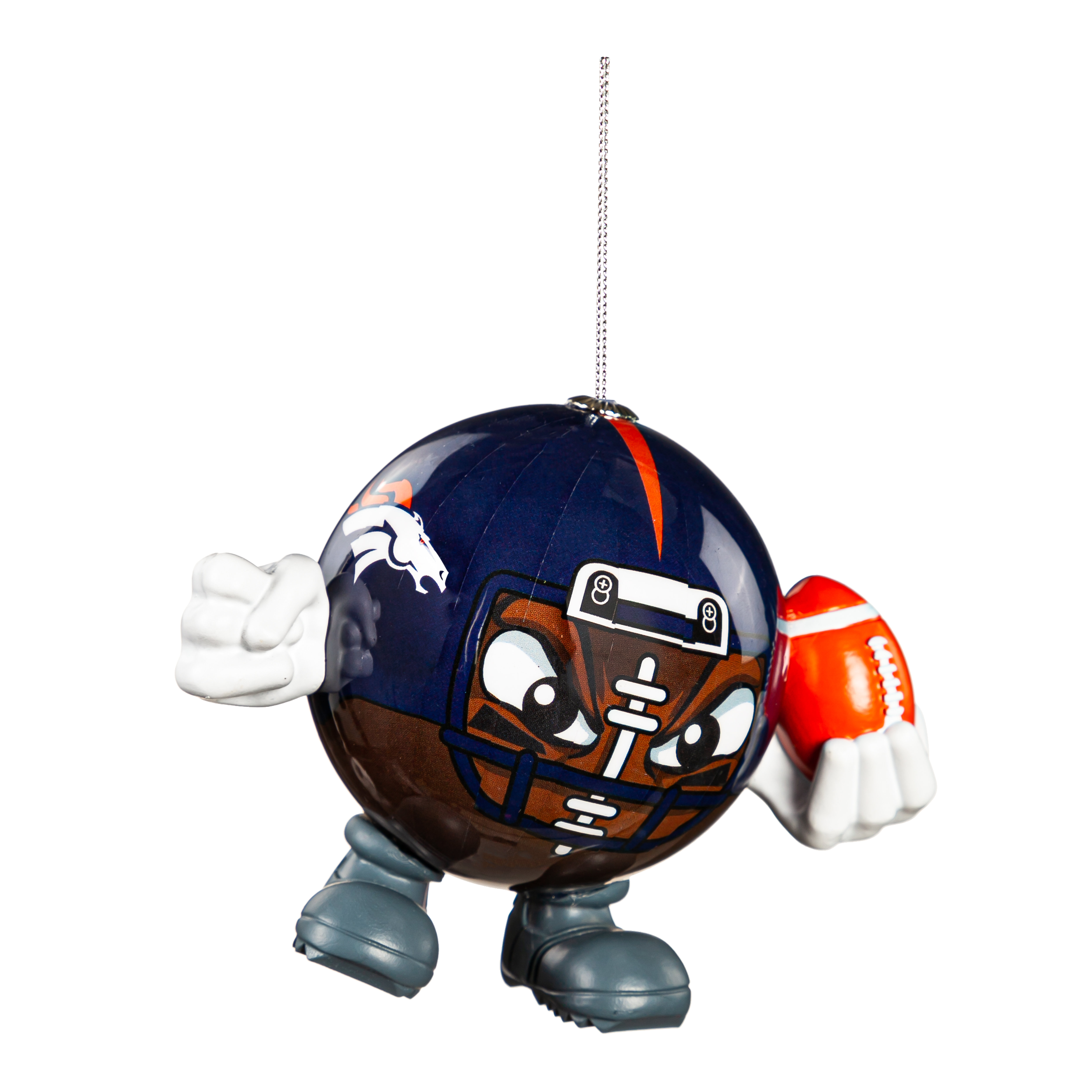 Denver Broncos Glass Ball Ornament - Navy Blue