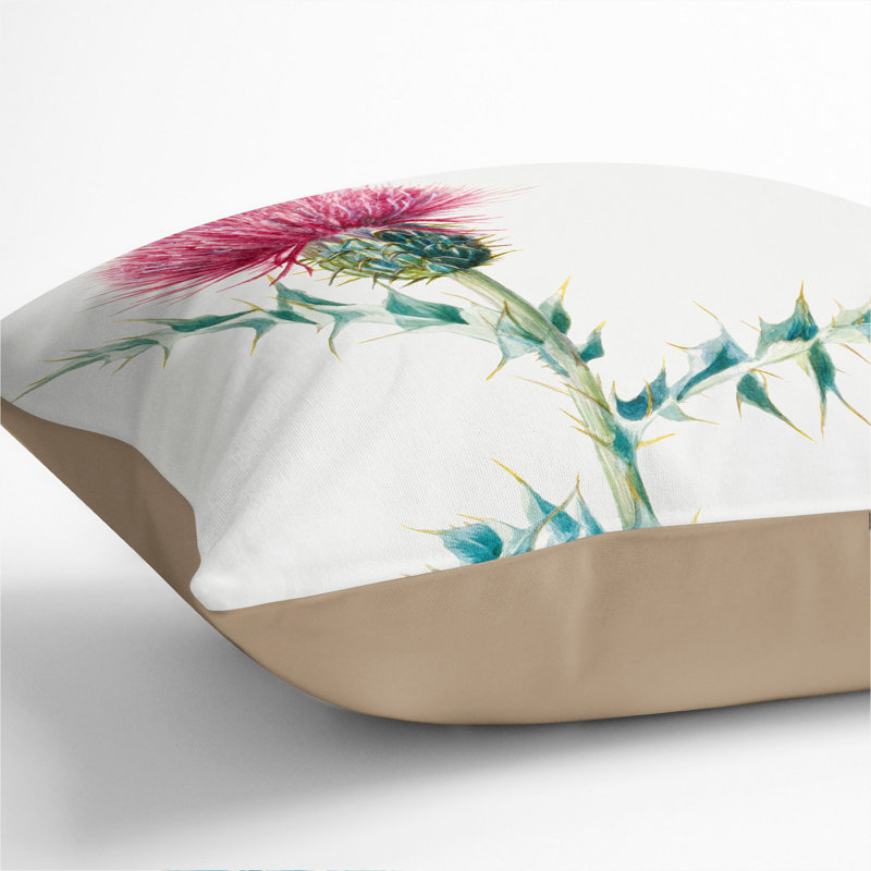 Thistle Scatter Cushion with Filling, 40cm H x 40cm W x 15cm D, Stone