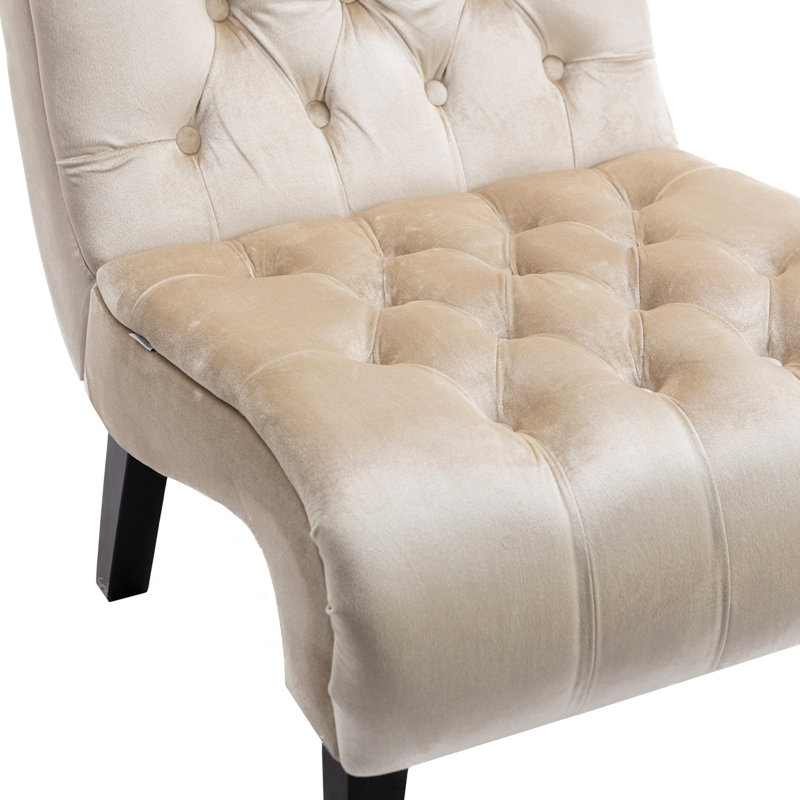 Chaise de salon en velours Comfy, Beige