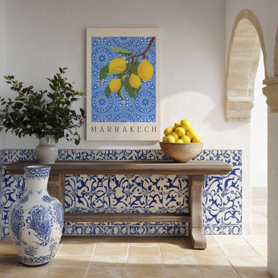 Toile tendue marocaine au charme citron