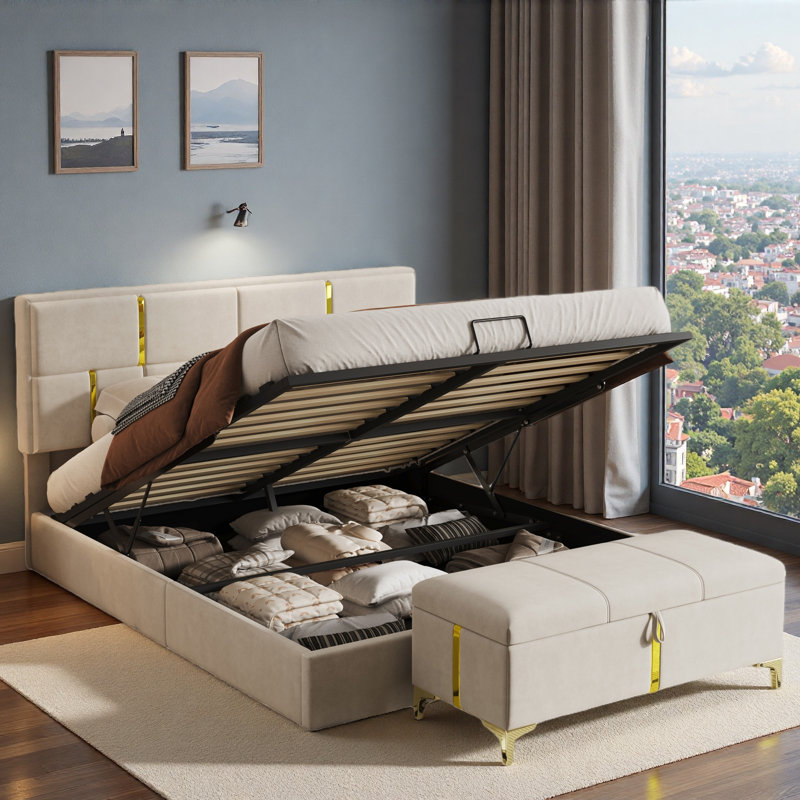 Ensemble de chambre à coucher 2 pièces Aneekha, Beige