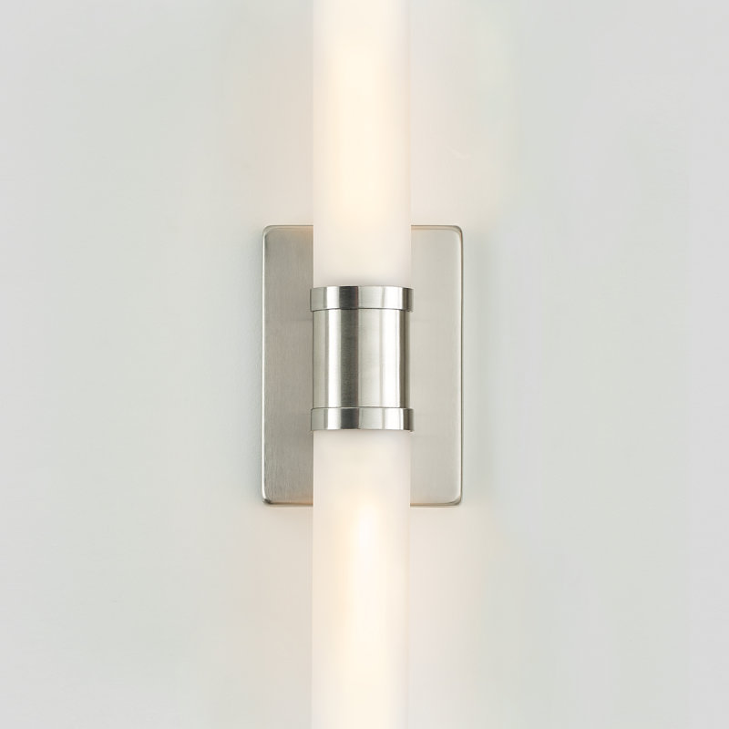 Medium Two Light Wall / Bath, Brushed Nickel, 60 W, 30" H x 5" W x 3.63" D