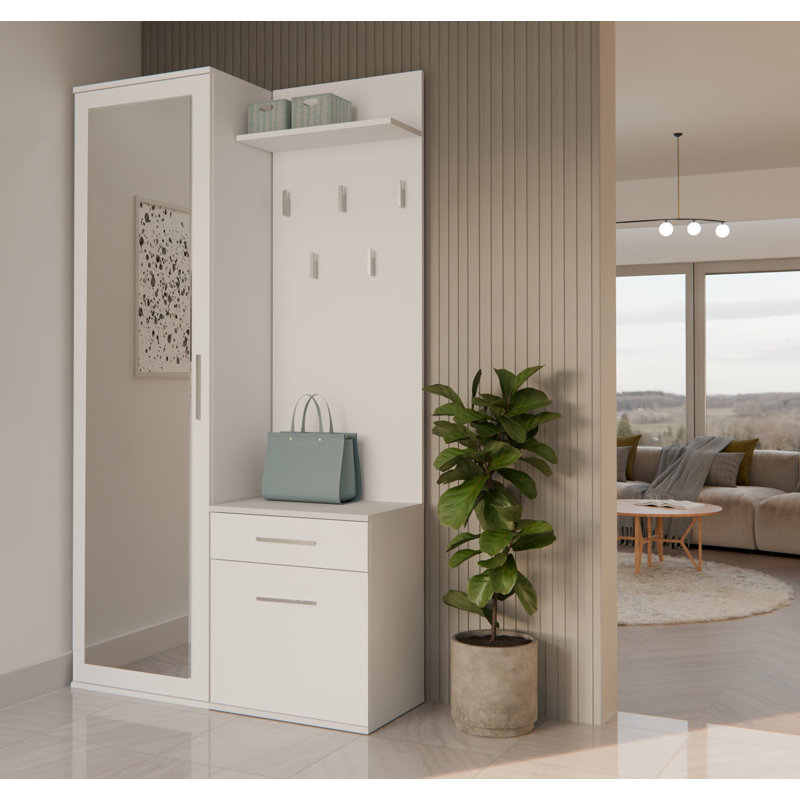 1 Door Laminate Wardrobe, White