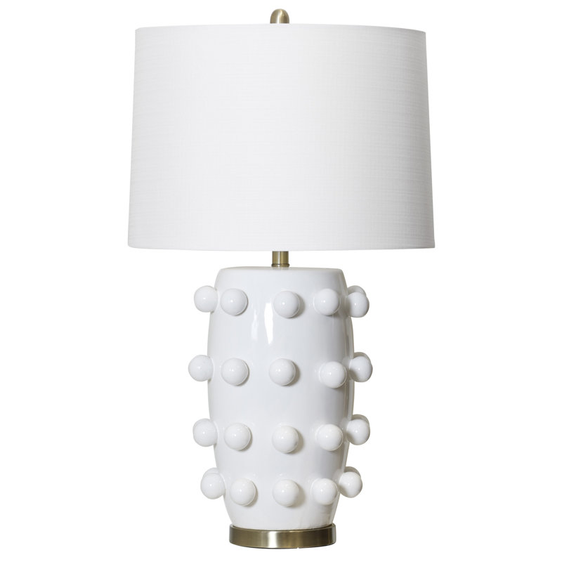 Uriah 30.5" White/Brass Table Lamp, White/Brass