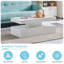 White High Gloss 100cm Coffee Table with Led Light 16-Colour for Living Room