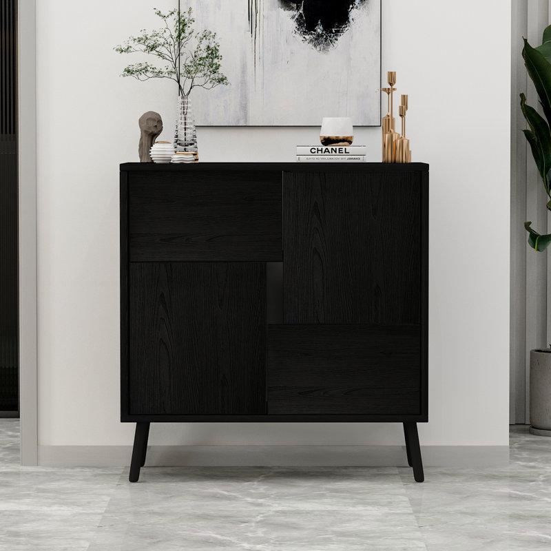 Cosette 2 -Door 4 -Shelf, Black, Black