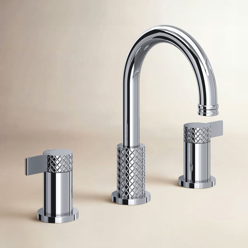 Tenerife Widespread Bathroom Faucet with Drain Assembly, Polished Chrome