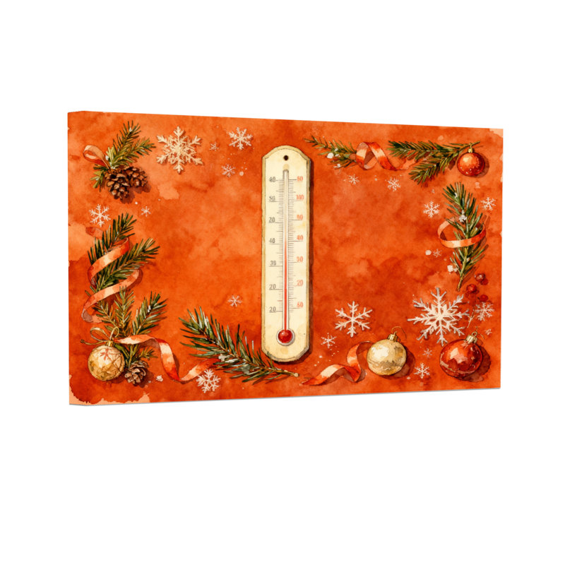 Motif de thermomètre décoratif de Noël, H 24 po x l 36 po