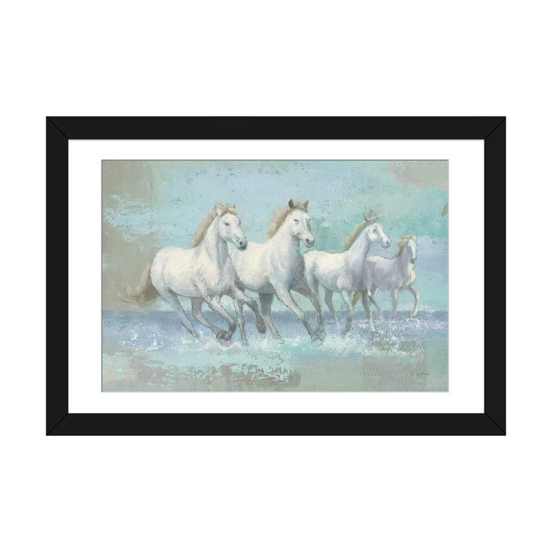 « running wild i », impression sur toile, H 16 po x l 24 po x P 1 po, Papier d'art encadré noir, Blanc