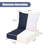 Fade Resistant Outdoor Chair Cushions Set Of 4, 19X19 Deep Seat Patio Cushions, 28D High Resilience Foam Replacement Patio Chair Cushions Set Of 4 With Removable Cover For Sofa, Adirondack Chair, Sectional,Navy Blue-124950028-124950020