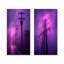 Éclipse électrique mauve, lignes électriques photo I - ensemble de 2 pièces d'art mural-2085634059-2085634058-2085634061