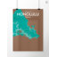 Honolulu City Map - No Frame Print-1523478455