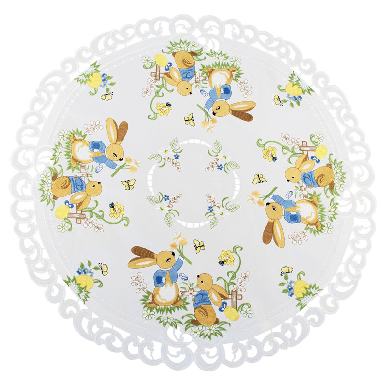 Lapin de Pâques Lillimai sur plateau de table blanc (rond 33 po)