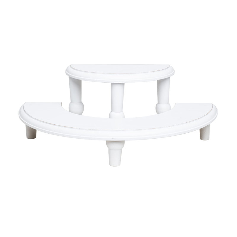 2-Tier Wood Riser,Wood Display Risers For Decor,Large Space Half Moon Dessert Display Stand,Multiple Wooden Display Risers Stand