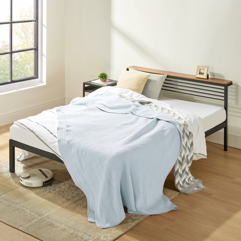 Hylle Upholstered Metal Slat Storage Bed, Twin